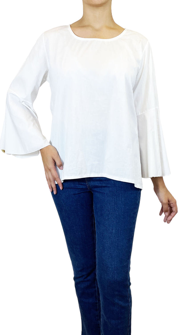 Blusa Mangas Acampanadas Blanca