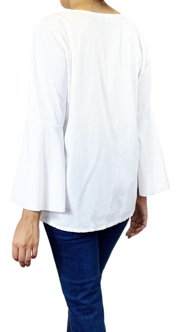 Blusa Mangas Acampanadas Blanca