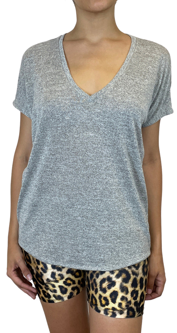 Polera Escote V Gris