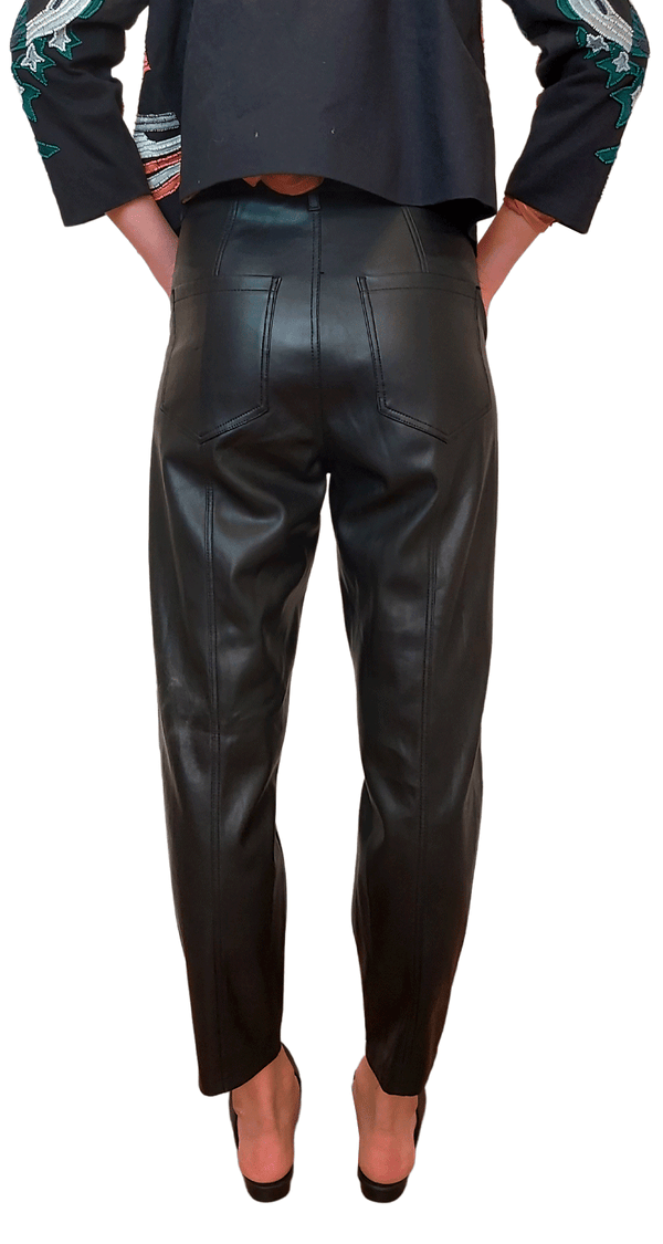 Black New 80s Corsy Faux Leather High Waist