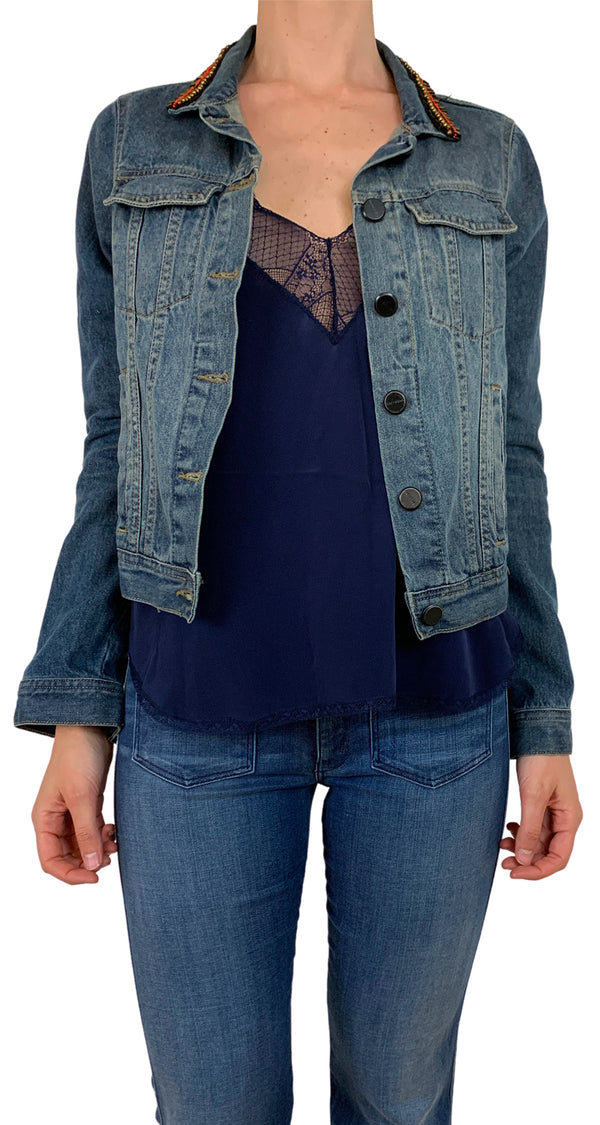 Chaqueta Denim Mostacillas