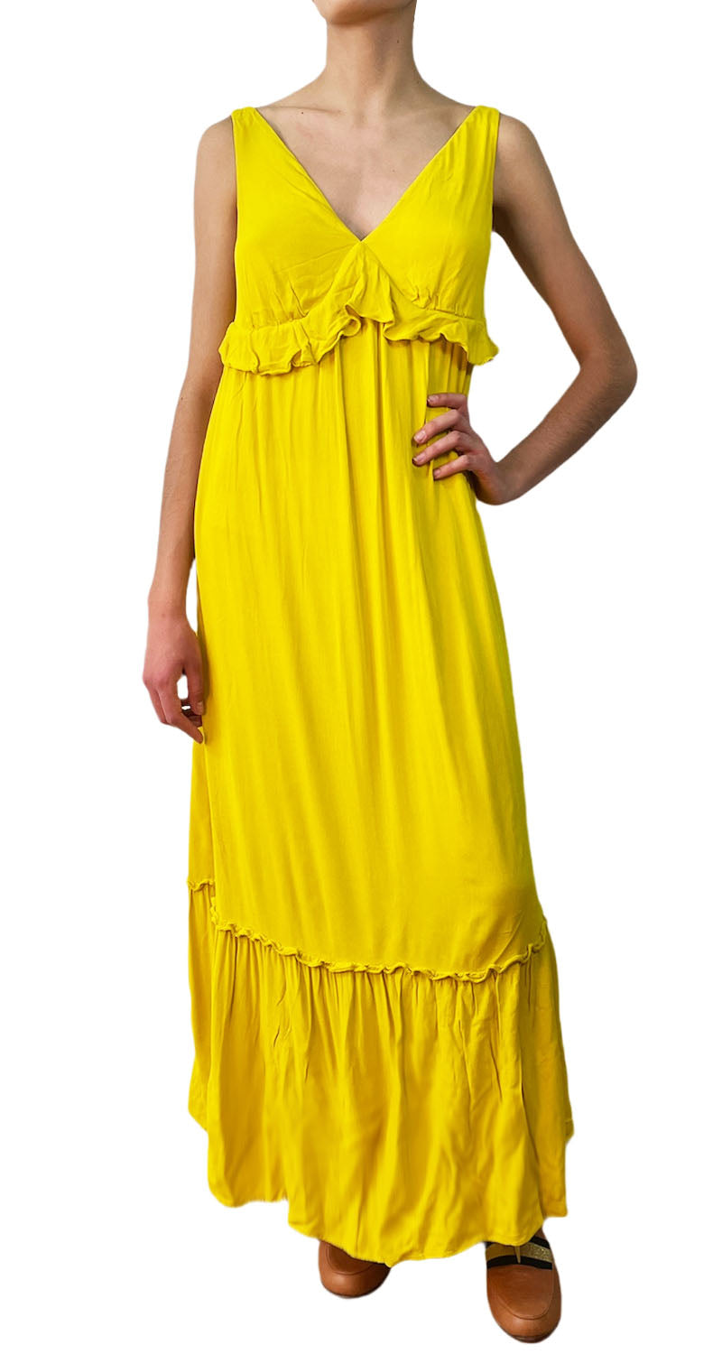 Vestido Sin Mangas Amarillo