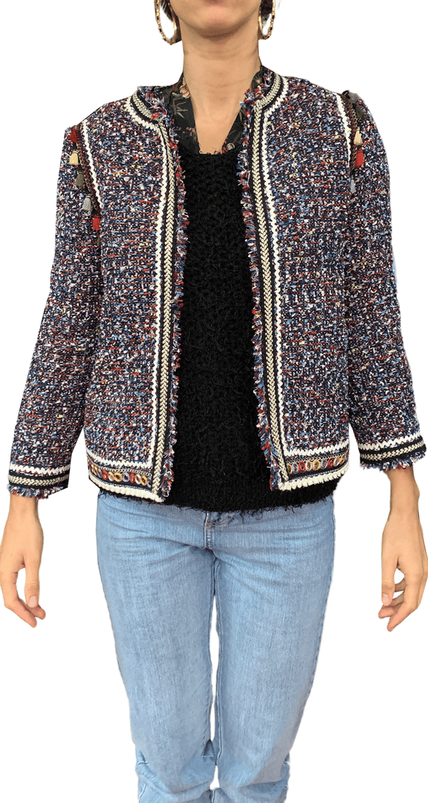 Chaqueta Tweed Borlas