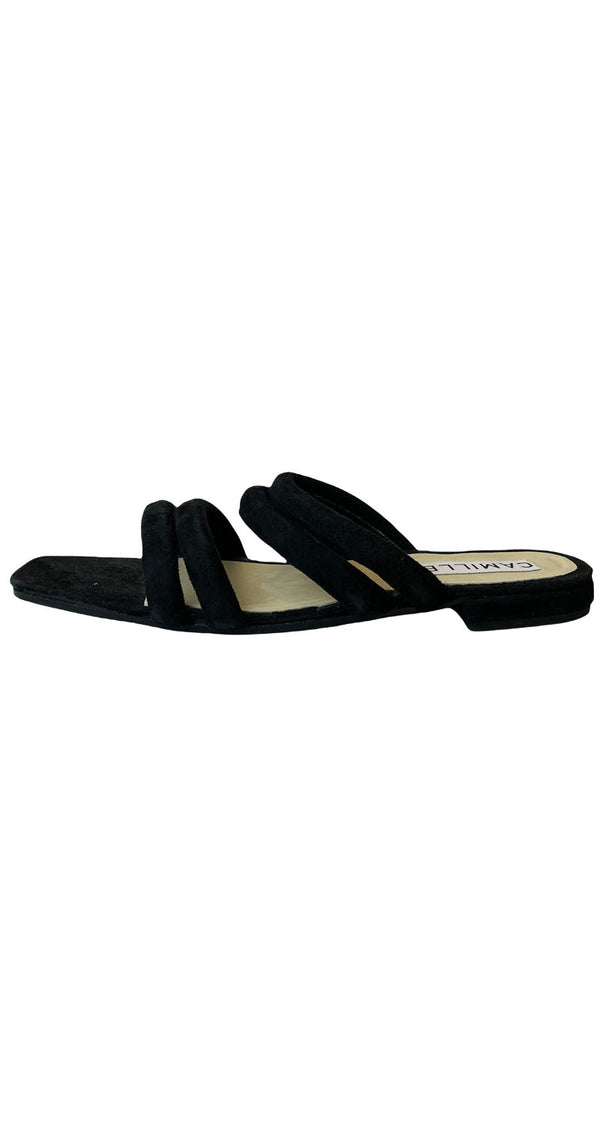 Sandalias Cuero Negro