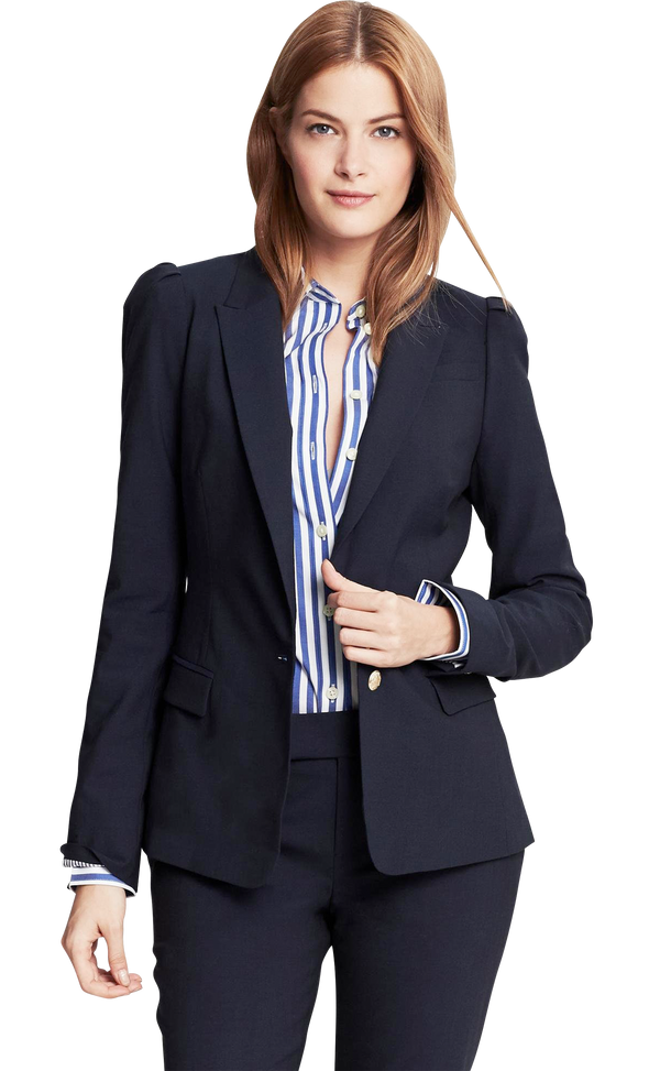 Blazer Navy blue puff leeve (5277467738247)