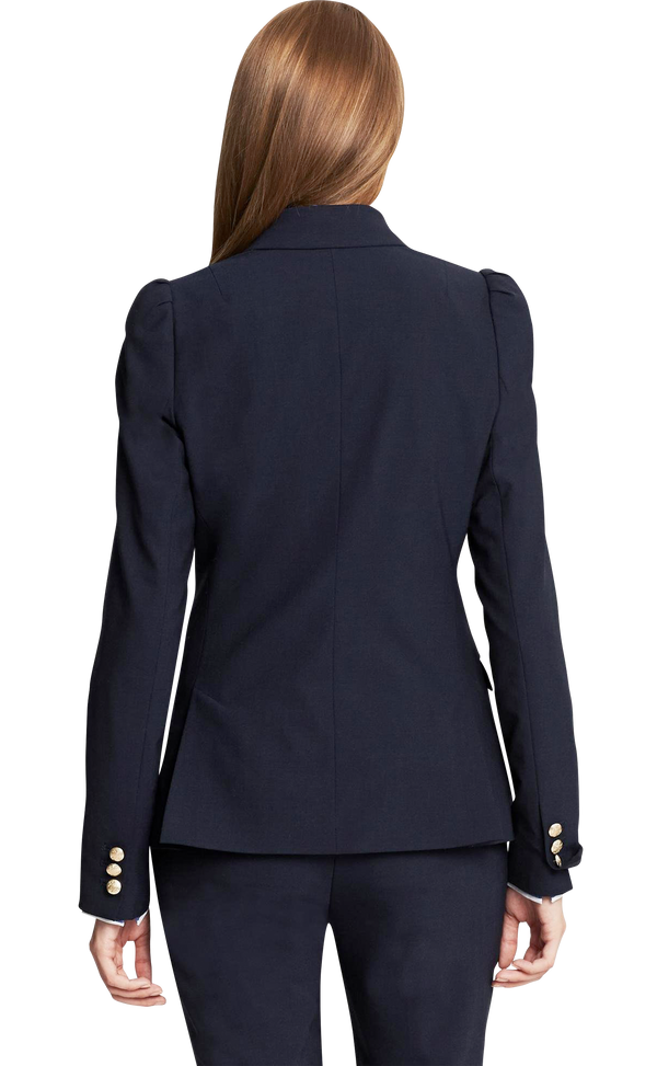 Blazer Navy blue puff leeve (5277467738247)