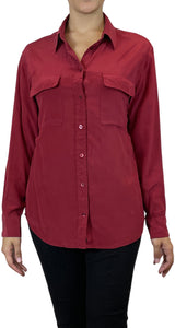 Blusa cuello camisero Roja