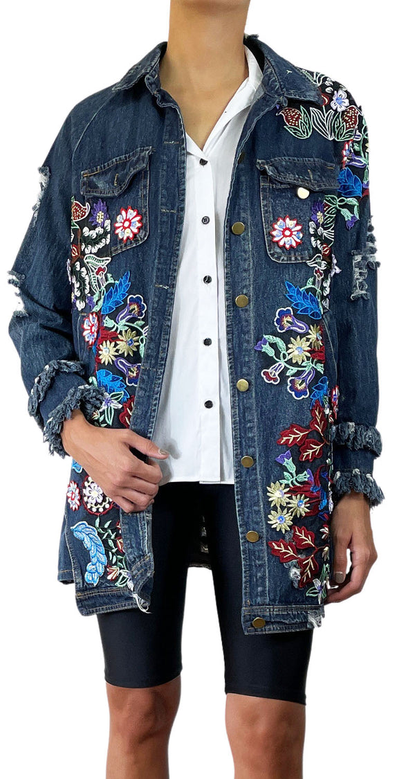 Chaqueta Denim Bordada