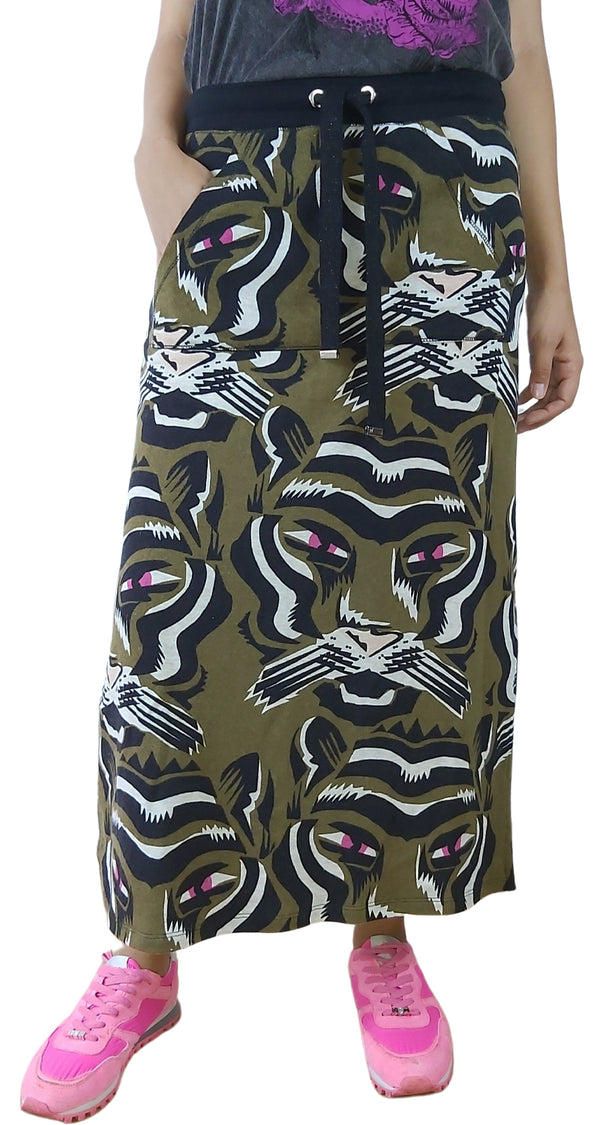 Falda Midi Tigres Verde