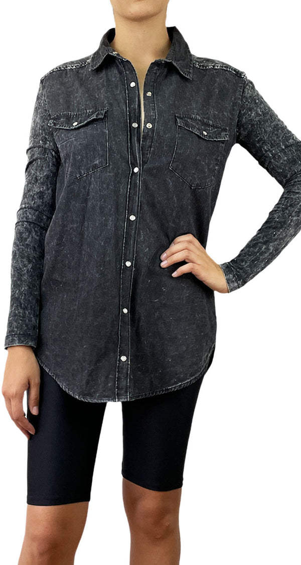 Camisa Denim Negro