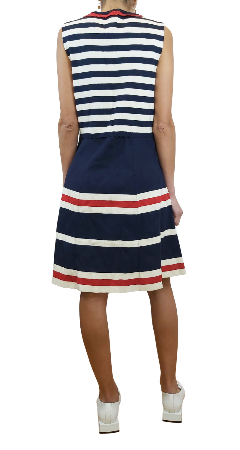 Vestido de Punto Rayas Navy