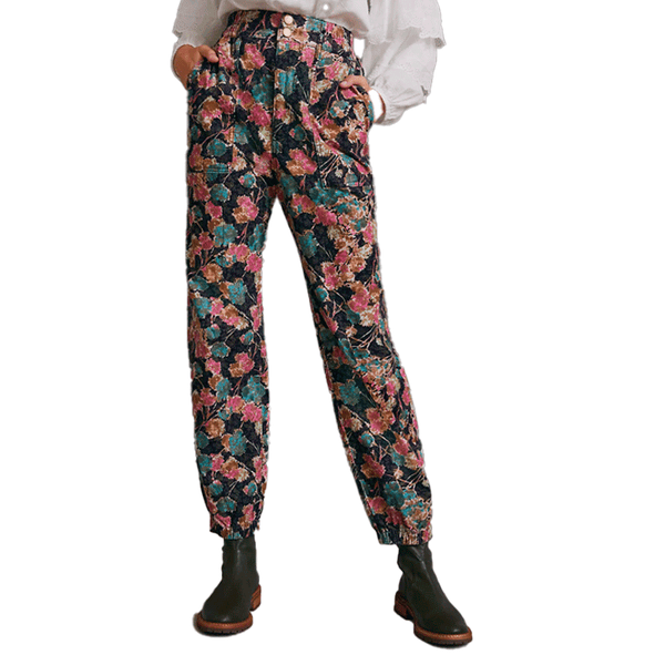 Jogger Cotelé Floral