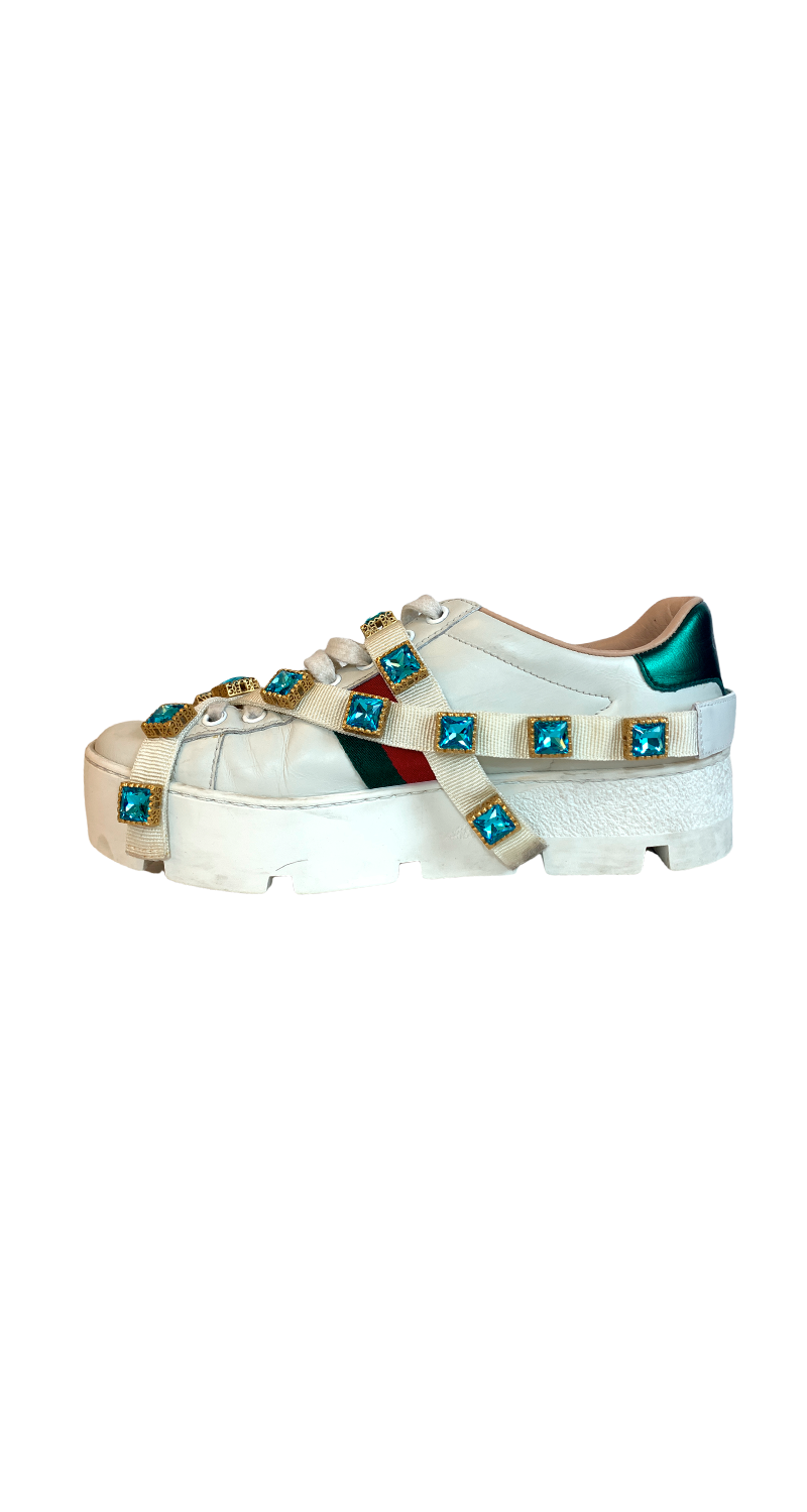 Zapatillas gucci con cristales hot sale