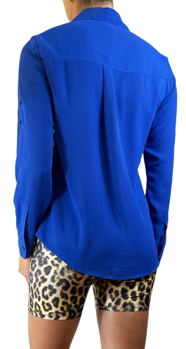 Blusa Azul Bolsillos