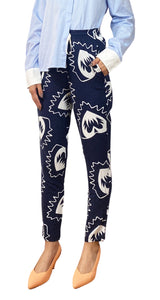 Pantalón Azul Diseños Blancos