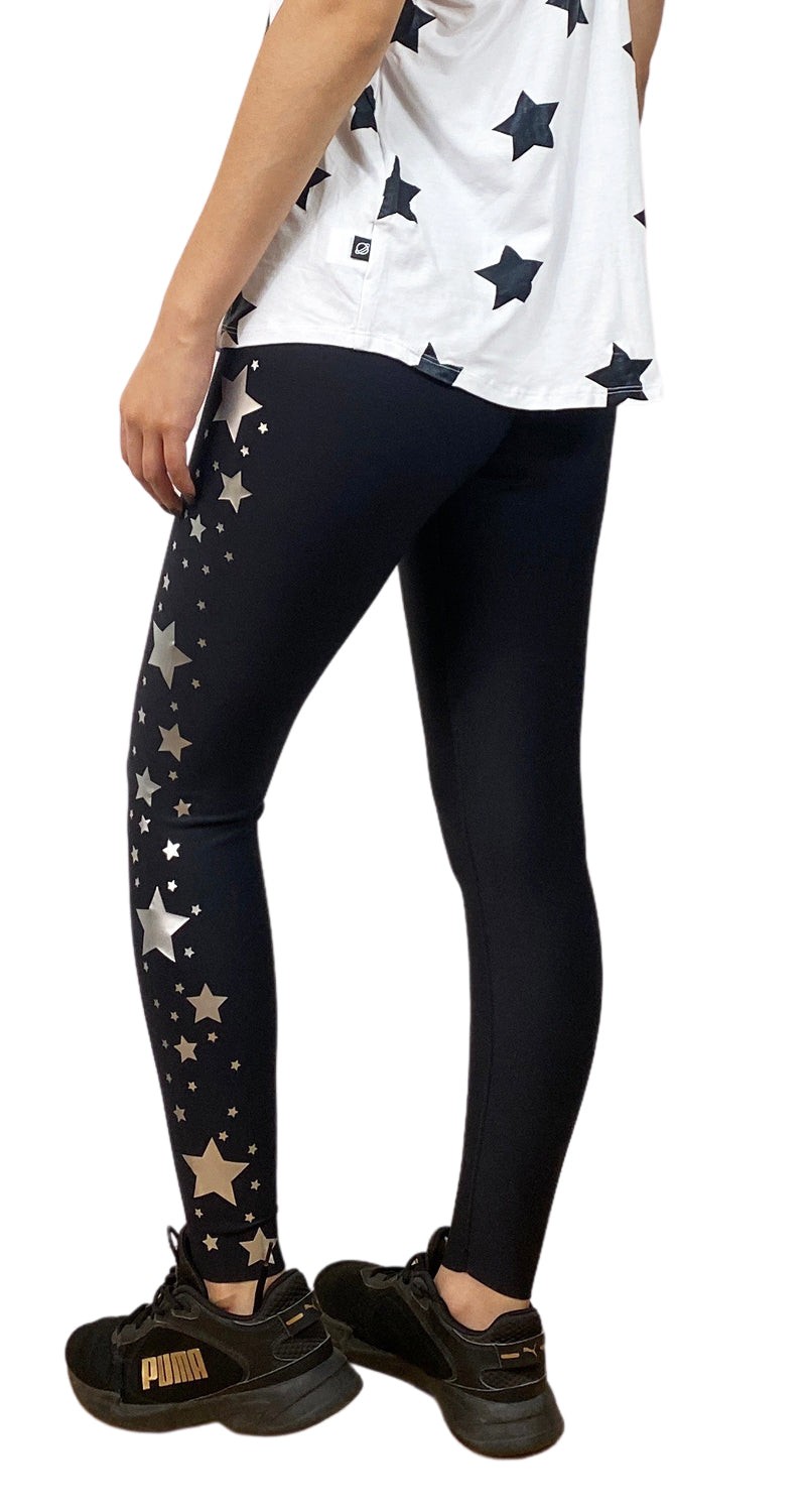 Leggins Negro Estrellas Plateadas