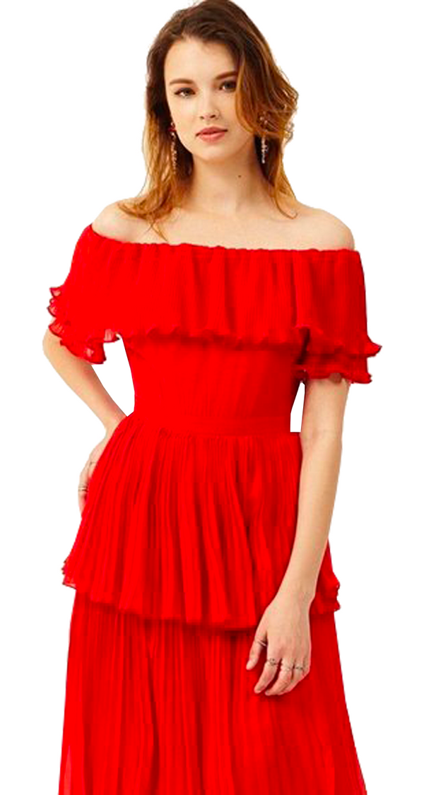 Deba Side Slit Off-the-Shoulder Dress