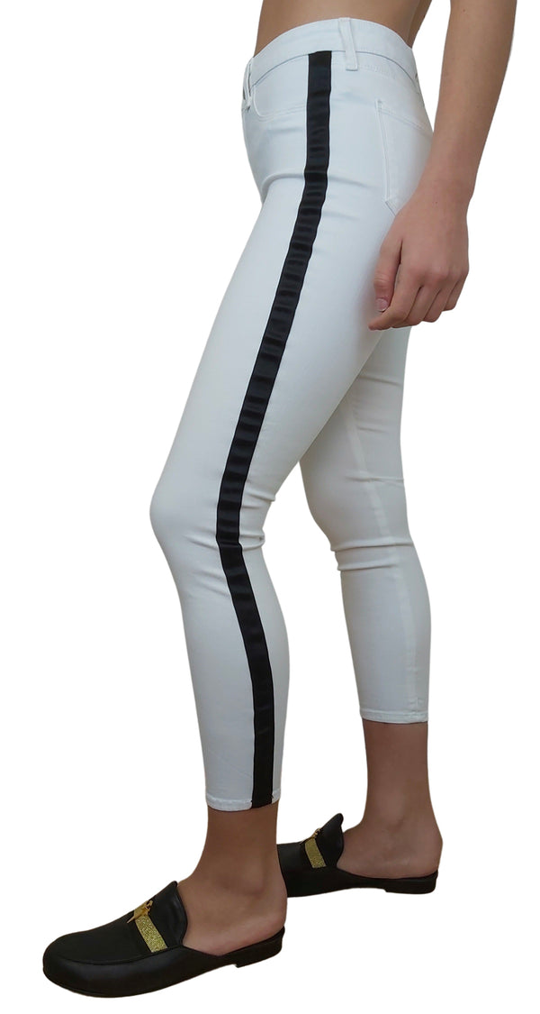 Margot High-Rise Tuxedo Stripe Ankle Skinny Jeans