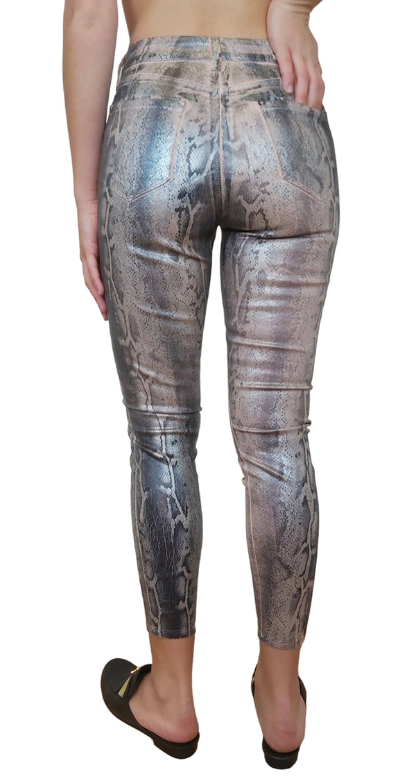 Margot High Rise Skinny in Petal & Black Snake Skin