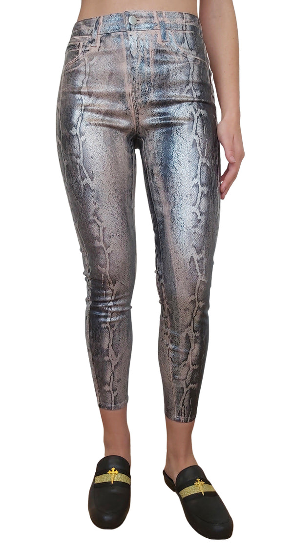 Margot High Rise Skinny in Petal & Black Snake Skin