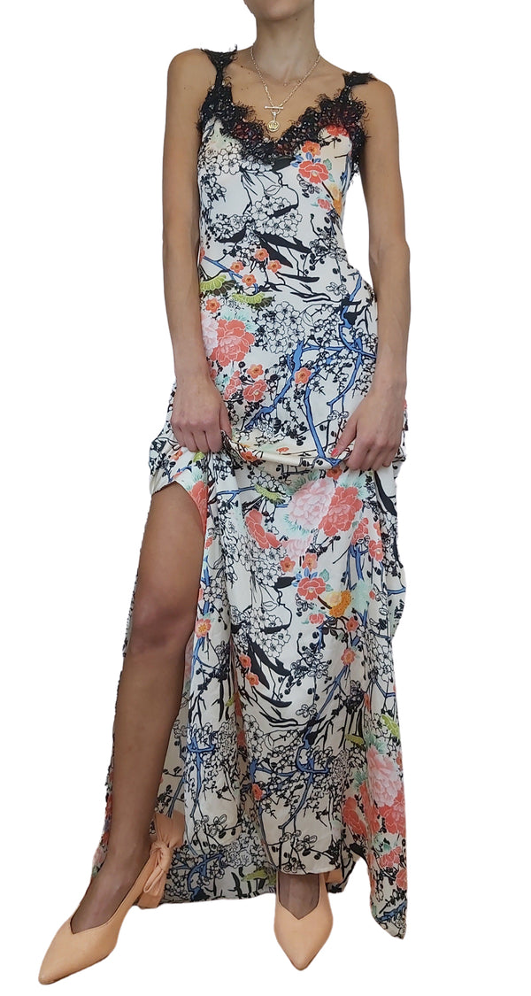 Maxi Vestido Floral Encaje