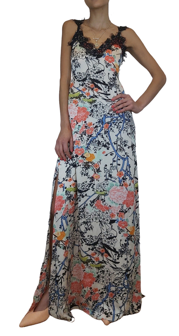 Maxi Vestido Floral Encaje