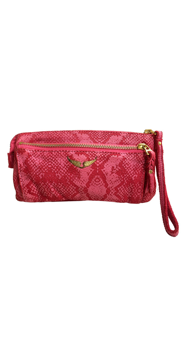 Clutch Cuero Rosado