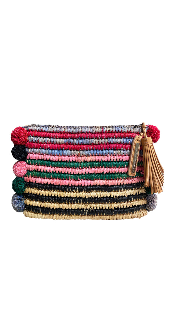 Raffia Tassle Clutch Bag