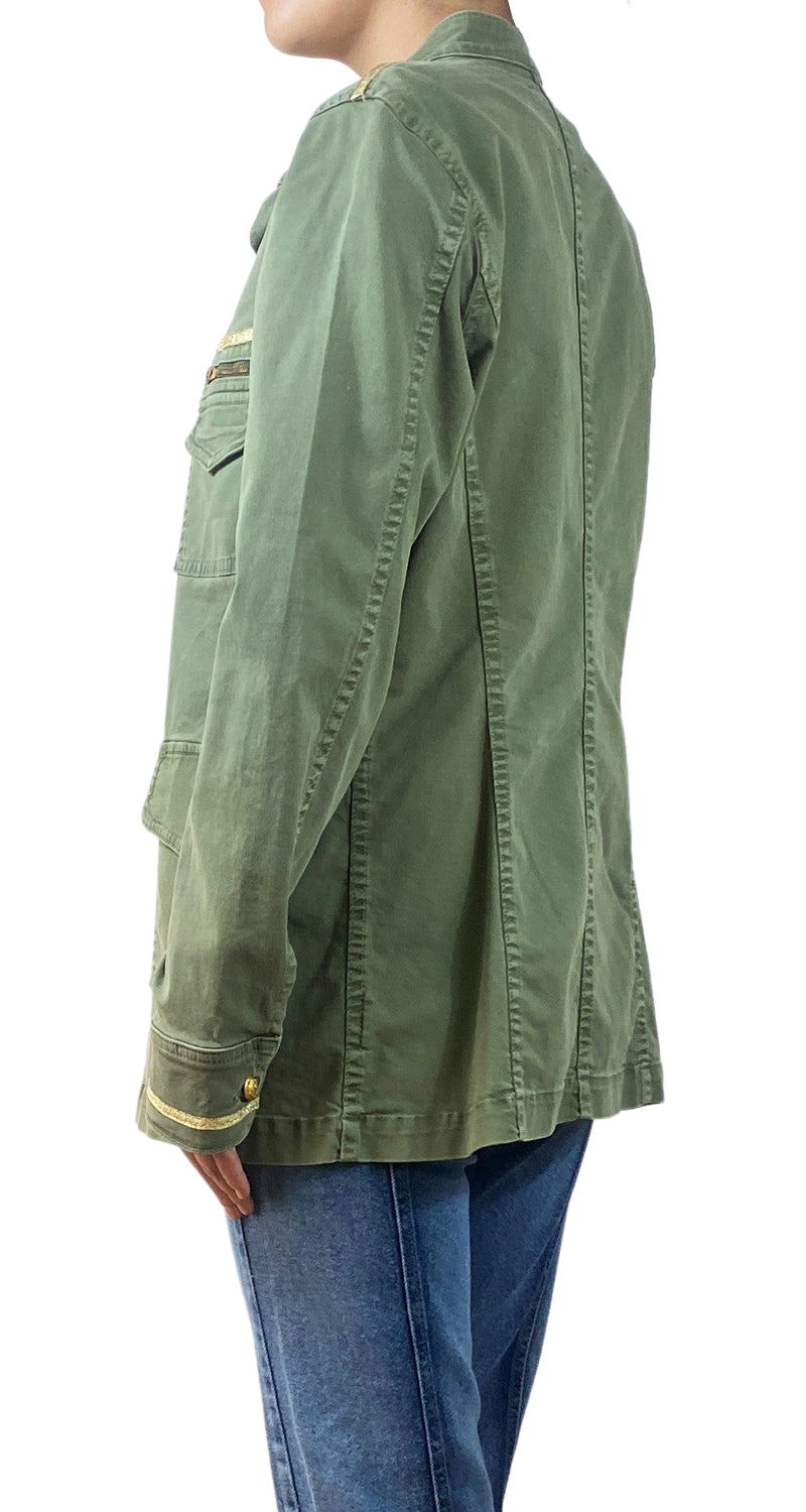 Chaqueta Verde Botones Dorados