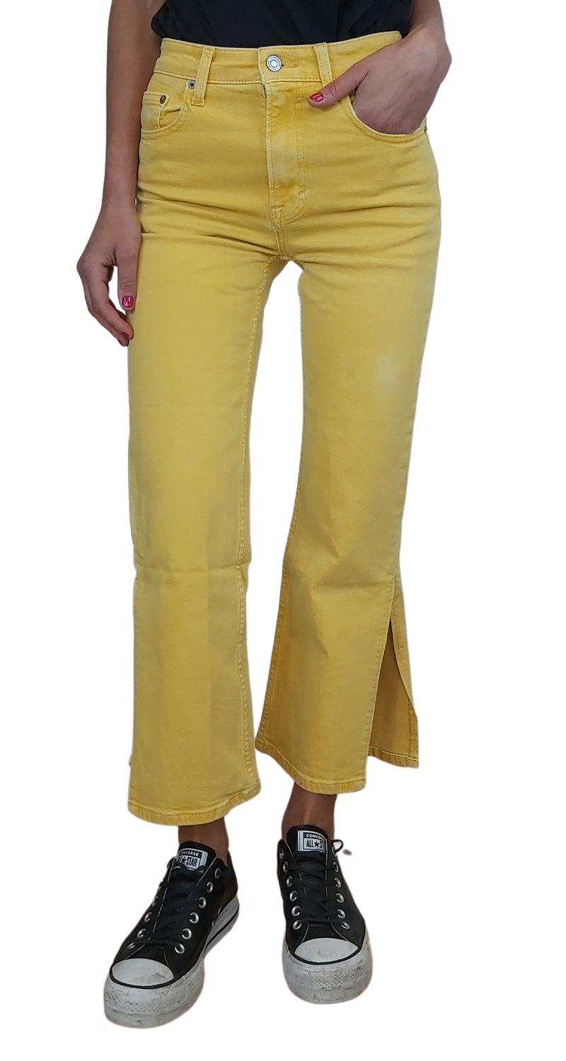 Jeans Amarillo Abertura Lateral