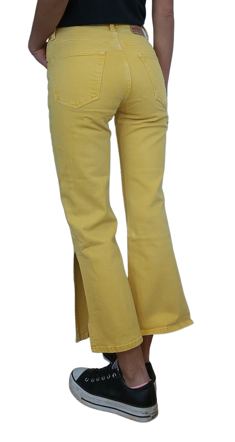 Jeans Amarillo Abertura Lateral