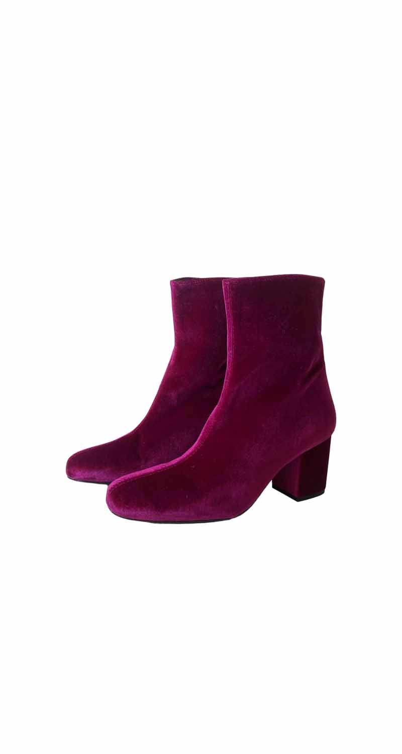 Botines Velvet Rosado