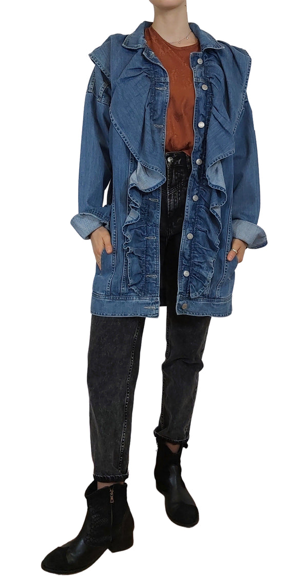 Chaqueta Denim Oversize Volantes