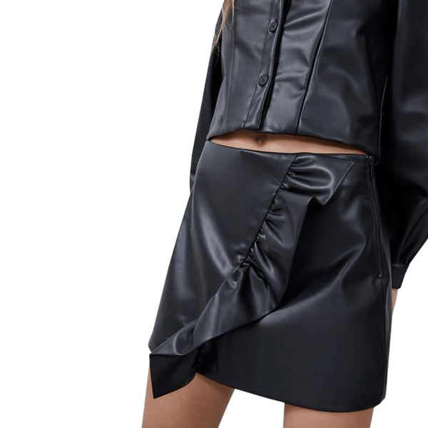 Shorts Eco Cuero Ruffle