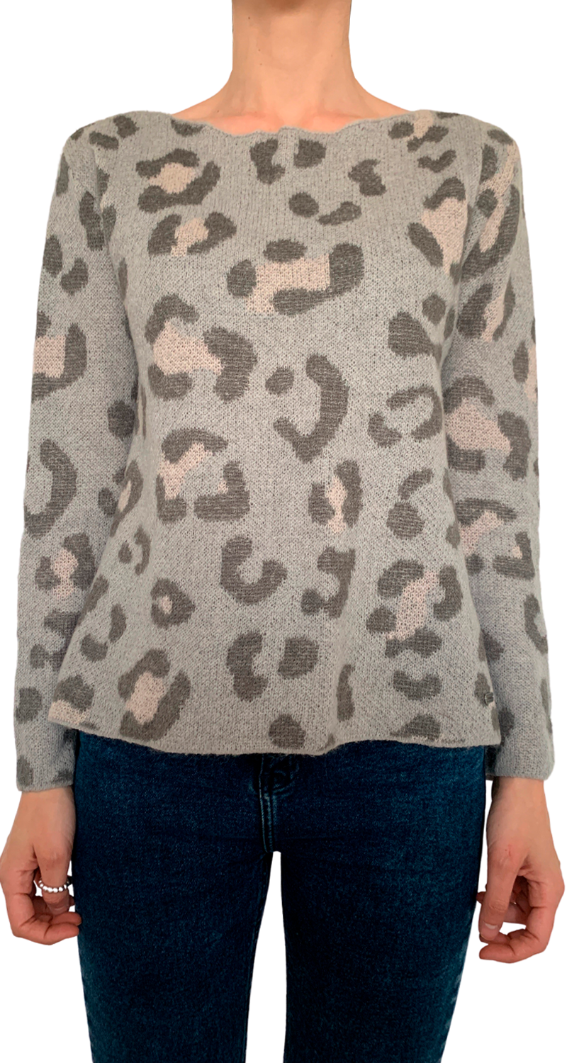 Sweater Animal Print Gris