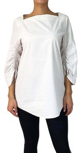 Blusa Blanca Cuello Cuadrado