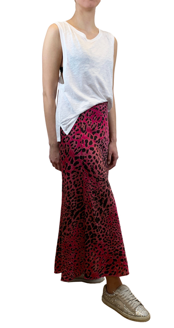 Falda Midi Animal Print Rosa