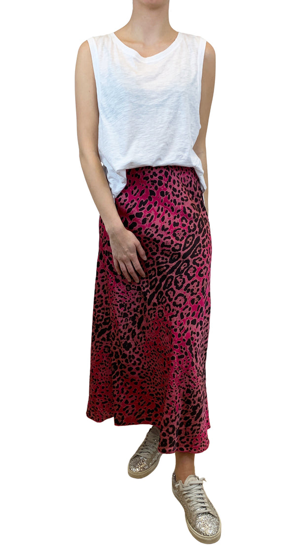 Falda Midi Animal Print Rosa