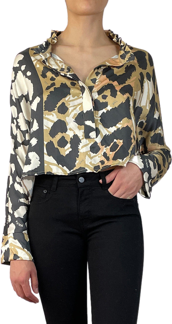 Blusa Crop Top Animal Print