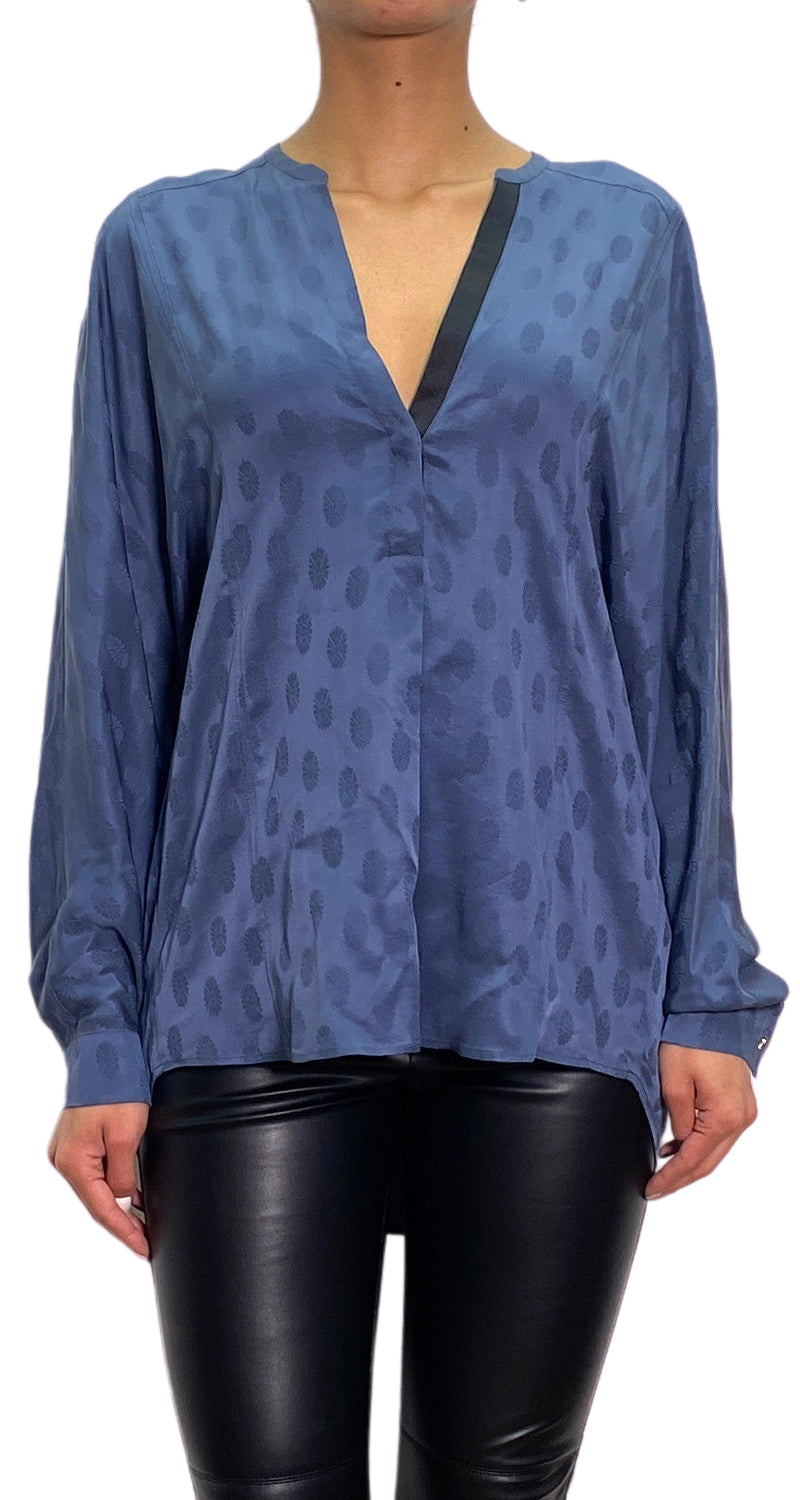 Blusa Seda Azul