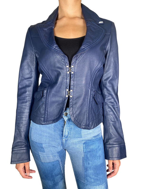 Chaqueta Azul Cuero