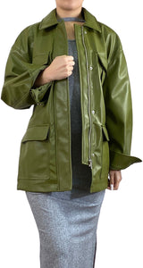 Chaqueta Verde Ecocuero