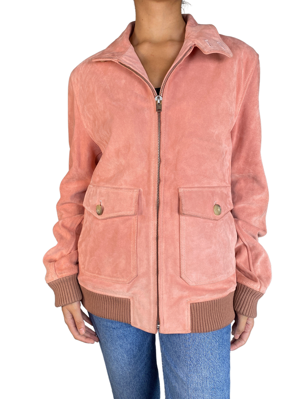 Chaqueta Rosa de Cuero