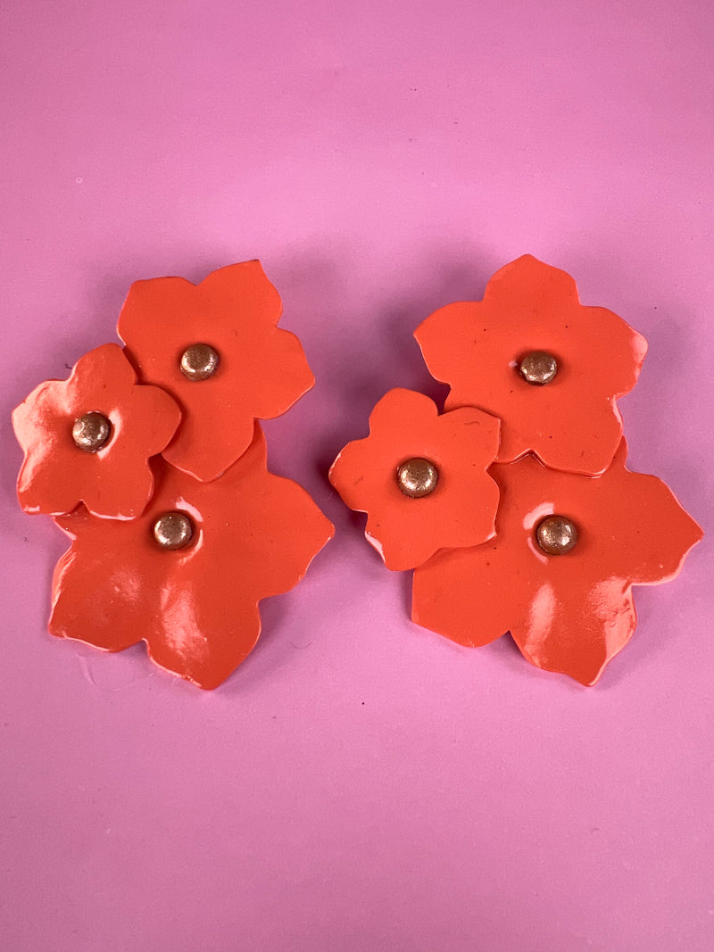 Aros Flor Naranja Stud