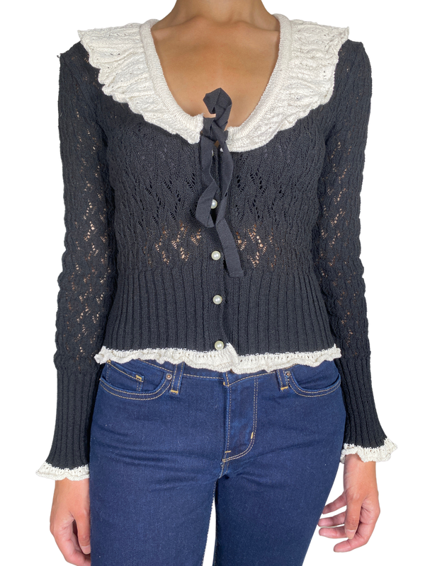 Sweater Negro Perlas