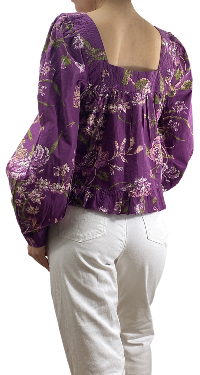 Blusa Morada Flores ANTHROPOLOGIE Market People