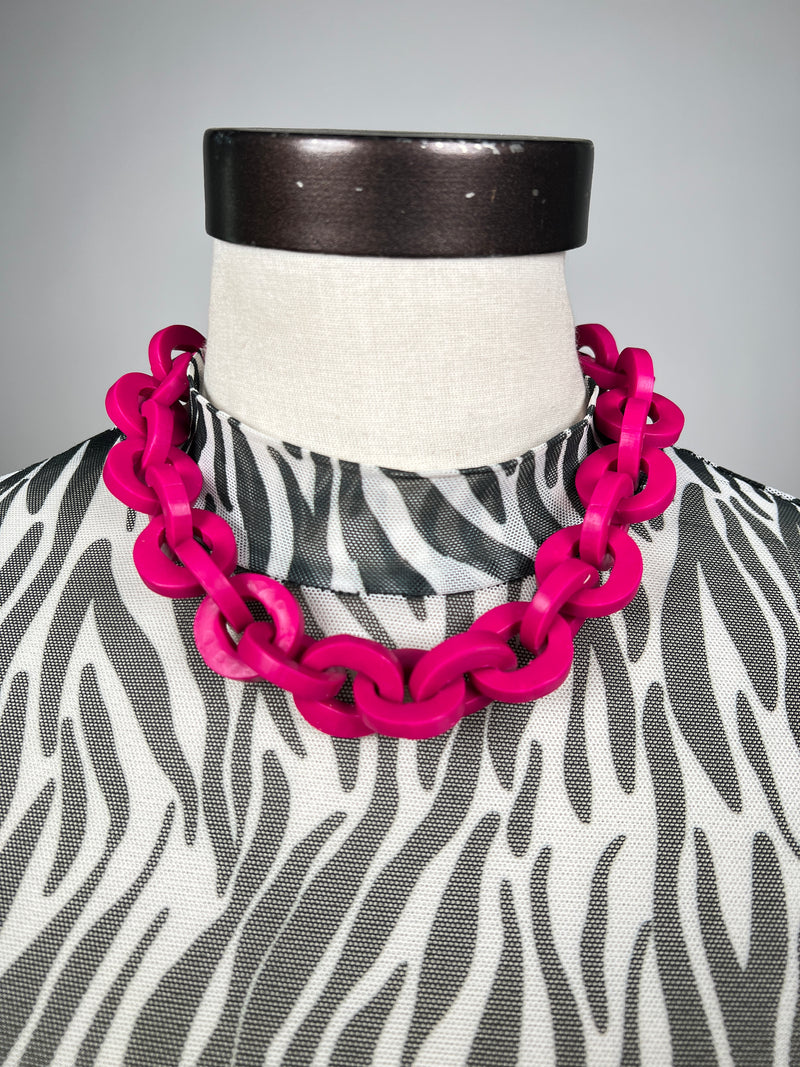 Collar Cadenas Fucsia MP Slim