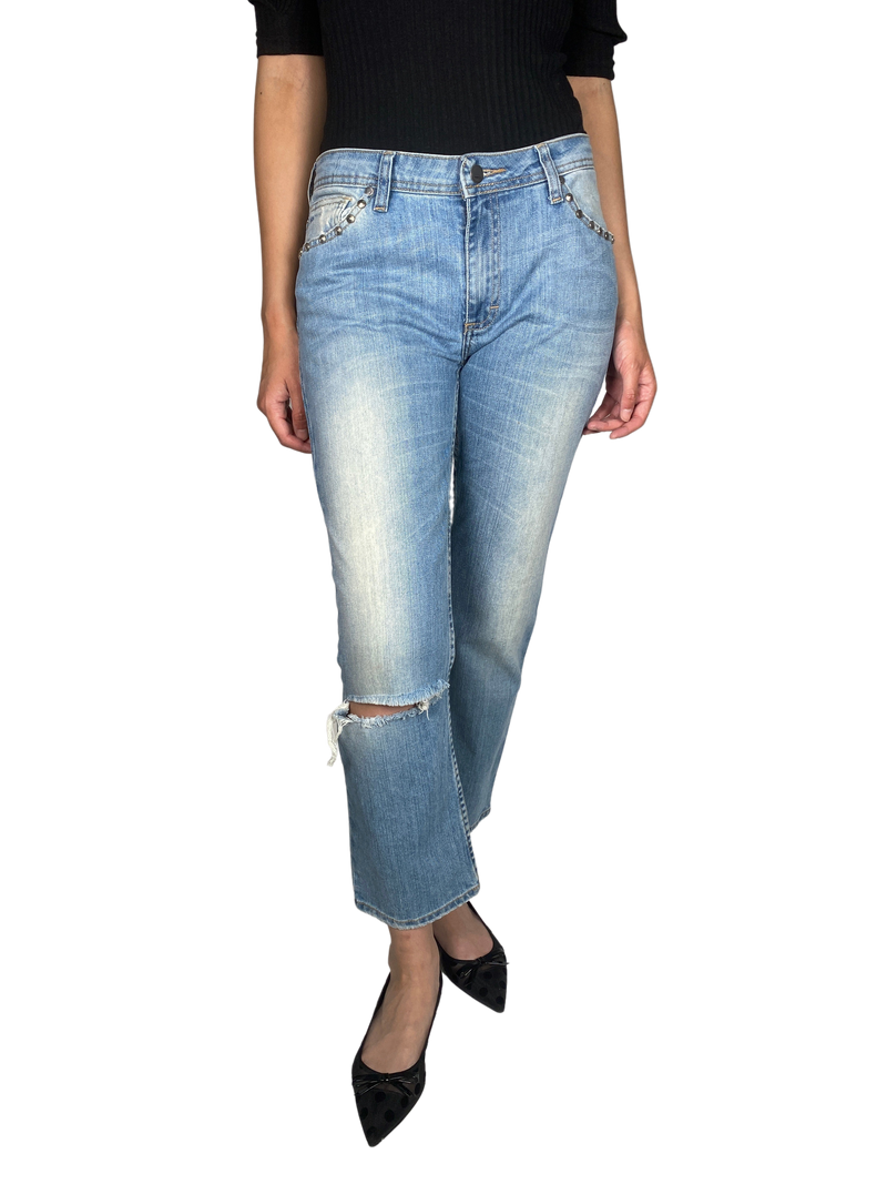 Jeans Rasgado Azul