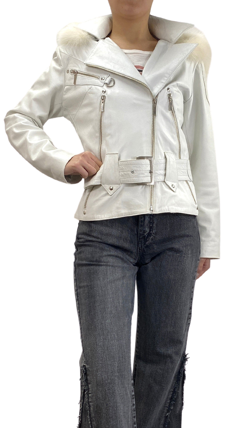 Chaqueta Cuero Blanco