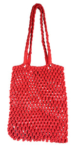 Bolsa De Mano Roja Tejida